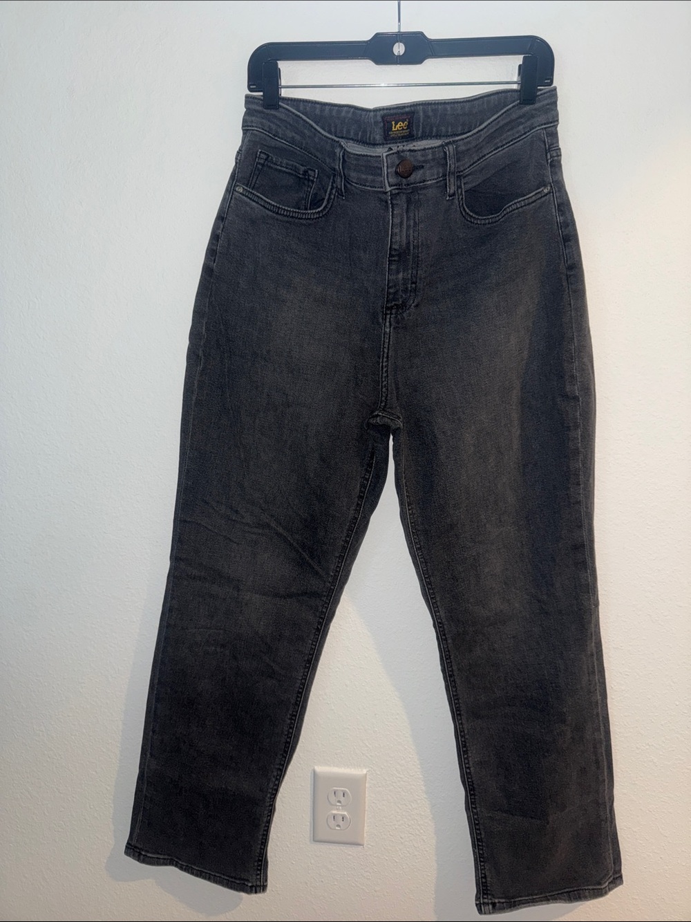 Lee High-Rise Charcoal Black Mom Jeans